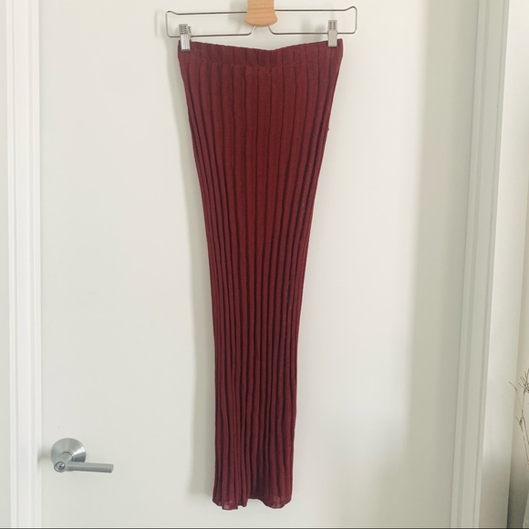 New Ronny Kobo Arroni Knit Ribbed Skirt. Slit Midi Sz Small - Picture 8 of 8